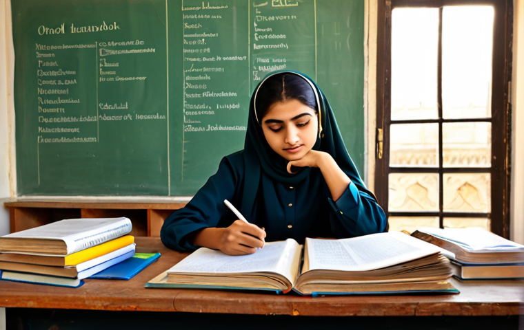 **

"A student fully clothed in shalwar kameez, sitting at a desk covered in textbooks and past papers. Open books include titles like "Oxford Handbook of Commercial Correspondence" and "Business Vocabulary in Use". A timetable is pinned to the wall. The scene is lit by warm sunlight, appropriate content, professional, perfect anatomy, natural pose, high quality, safe for work, modest."

**